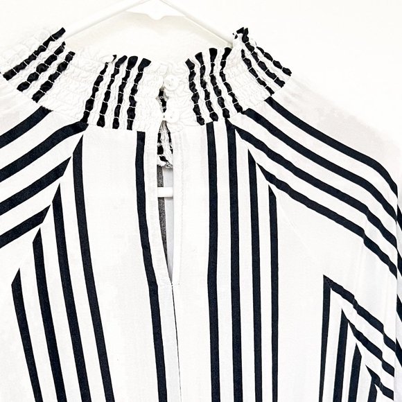 ASOS stripe midi dress w/high neck & elastic waist - Picture 9 of 10